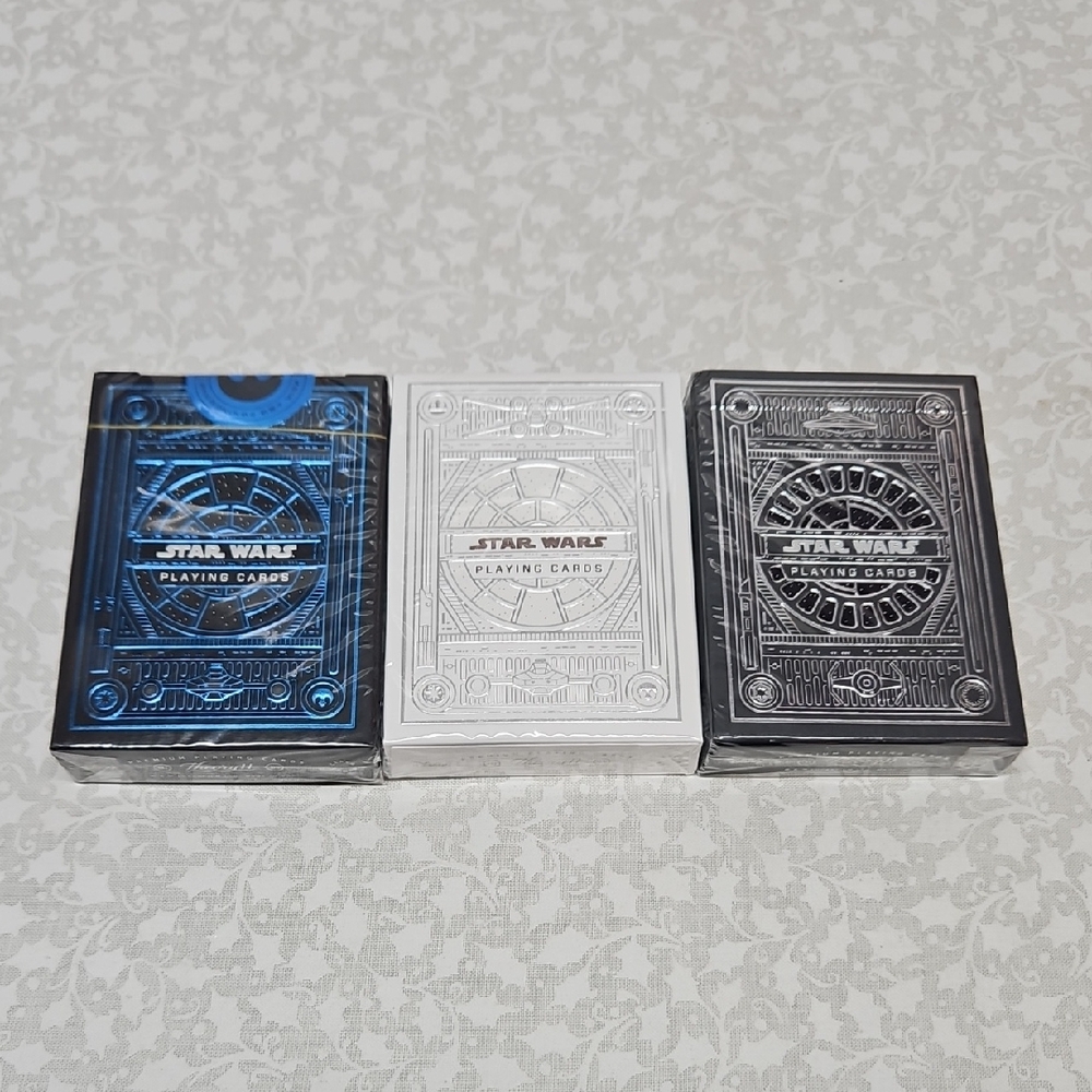 New Star Wars Prwmium Playing Cards X3 Blue White Black